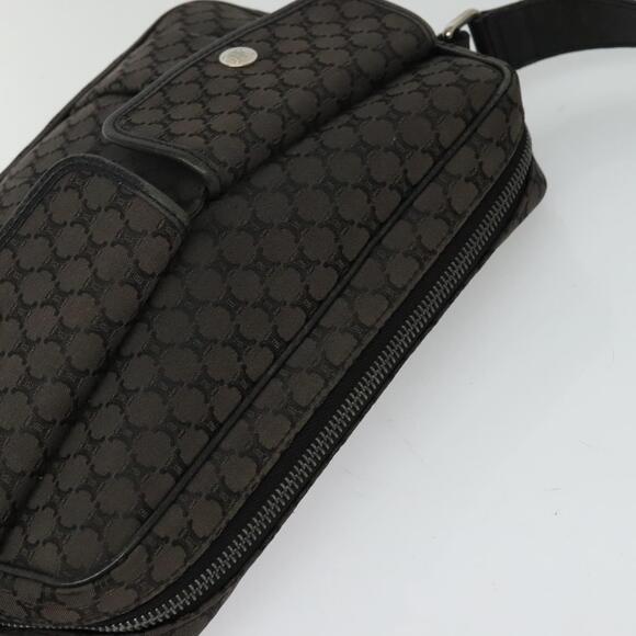 CELINE Macadam Canvas Shoulder Bag Black Silver - Picture 6 of 12